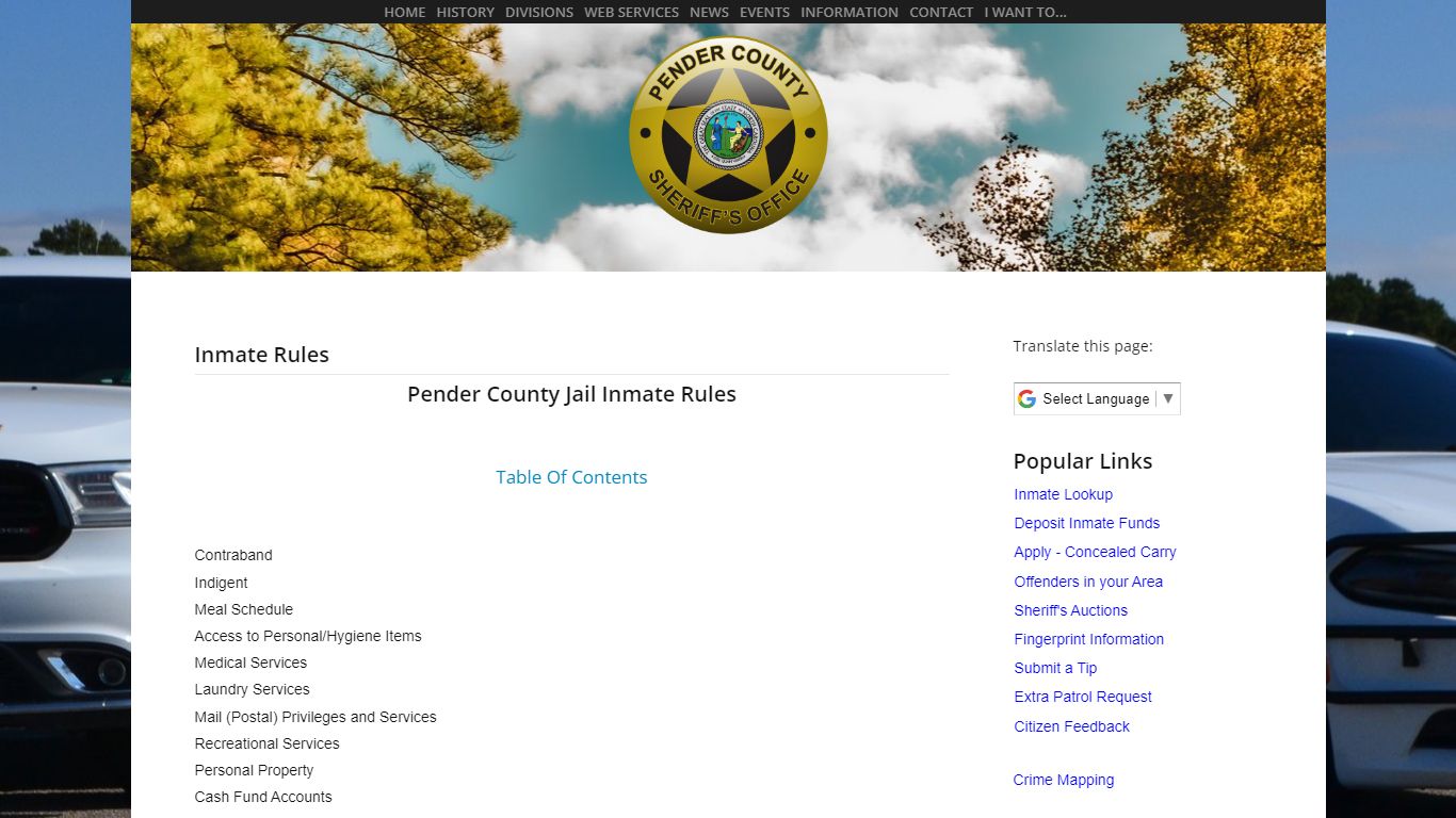 Inmate Information | Pender County Sheriff's Office
